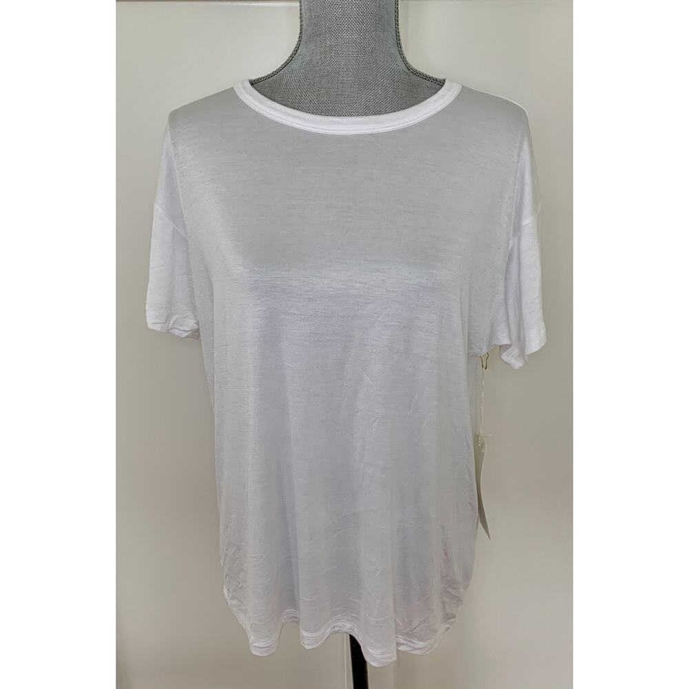 Wheat T-Shirt Top in White Medium Knit Pullover Tee Classic Summer Boho Cotton